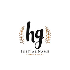 HG Initial handwriting logo vector