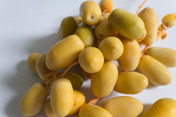 Freshly harvested raw dates fruit.