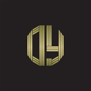 recommend clip art: DY Logo monogram outline style linked isolated with gold colors