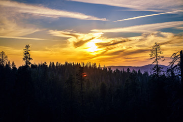 Sunset Clouds Yosemite California USA