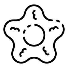 Star cookie icon. Outline star cookie vector icon for web design isolated on white background