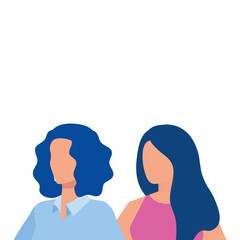 business women elegant avatar character vector illustration design