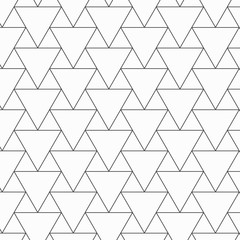 Geometryczny wzór wektorowy, powtarzający się symetryczny liniowy kształt trójkąta. Wzór jest czysty dla tkanin, tapet, nadruków. Wzór znajduje się na panelu próbek. - 314626715