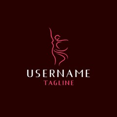 simple ballet logo design inspiration . ballerina logo design template . dancer logo design . simple line art ballet icon