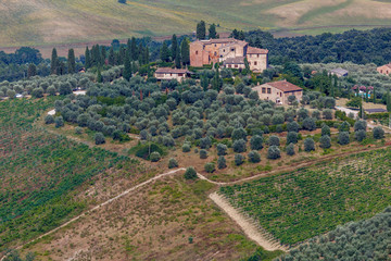 Landscape surroundings of San Gimignano town, Italy