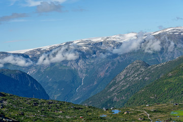 Fototapeta na wymiar Mountain landscape, way to Trolltunga, Norway