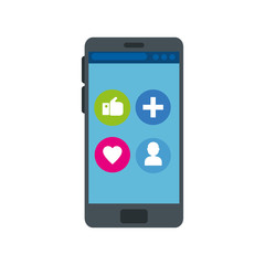 smartphone device with buttons app isolated icon vector illustration design