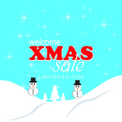 Template design Merry Christmas banner. Happy holiday brochure with decoration for xmas sale and discount. Poster Christmas lettering for a new year offer.