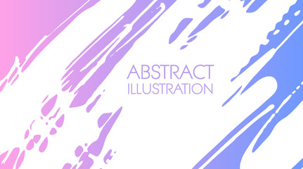 Color gradient ink brush stroke on white background. Japanese style.