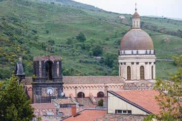 Dome of Saint Nicholas Church located in historic part of Randazzo city on Sicily Island in Italy