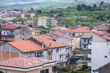 Fototapeta na wymiar View on the houses in Randazzo, small town on Sicily Island in Italy