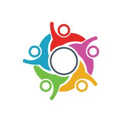 People Connection community network people logo design