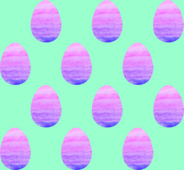 Seamless pattern, backgrounds, textures of colored abstract Easter eggs. Watercolor decorative drawing