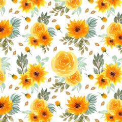 yellow floral seamless pattern