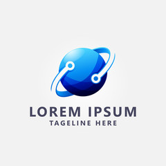 Premium Global Tech logo design Vector