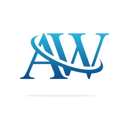 Creative AW logo icon design 