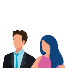business couple elegant avatar character vector illustration design