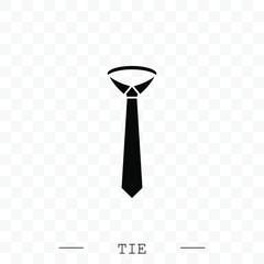 Tie Icon black flat Vector Illustration On white Background Eps 10. Tie Icon in trendy style isolated.  Necktie symbol for your web site design, logo, app, UI. Vector illustration, EPS 10. black