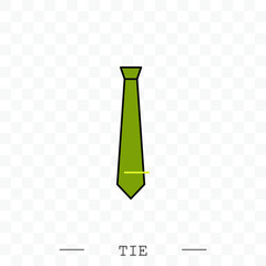 Tie Icon color flat Vector Illustration On white Background Eps 10. Tie Icon in trendy style isolated.  Necktie symbol for your web site design, logo, app, UI. Vector illustration, EPS 10. color