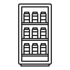 Milk fridge icon. Outline milk fridge vector icon for web design isolated on white background
