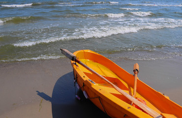 lifeguard boat by the sea