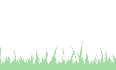A vector background with green grass. One solid isolated shape.
