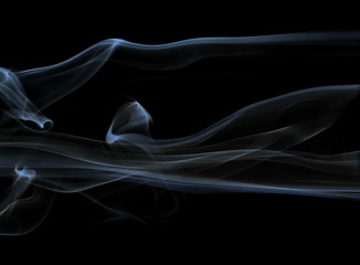 Smoke isolated on black background, clipping path