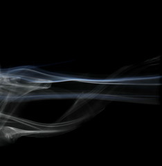 Smoke isolated on black background, clipping path