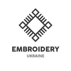 Embroidery thin line icon. Ukrainian symbols. Vector illustration symbol element for web design.
