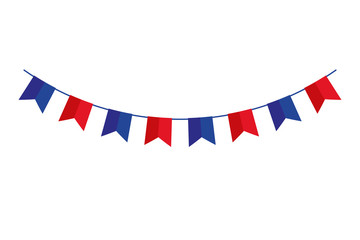 Obraz premium garlands hanging blue and red color isolated icon vector illustration design