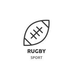 Rugby ball thin line icon. The USA symbols. Vector illustration symbol element for web design. .