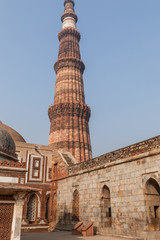 Obraz premium Minaret of Qutub Minar, a UNESCO world heritage site in New Delhi, India 