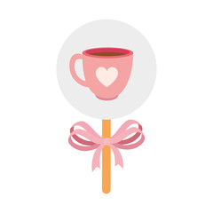 cup coffee in stick isolated icon vector illustration design