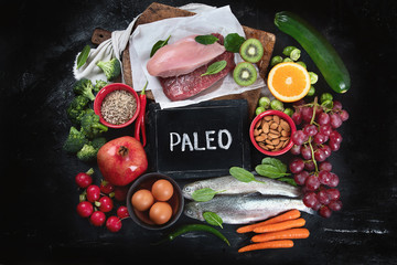Various Paleo diet products - obrazy, fototapety, plakaty