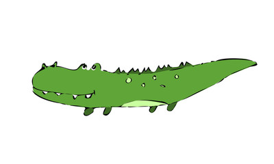 hand-drawn crocodile. cute children's Doodle art. use it as a print on fabric, clothes, cards, toys