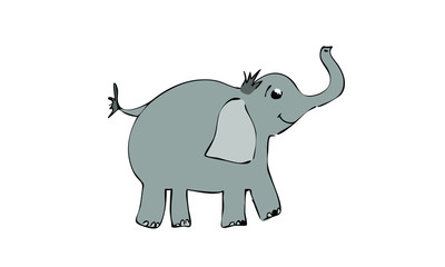 hand-drawn elephant. cute children's Doodle art. use it as a print on fabric, clothes, cards, toys