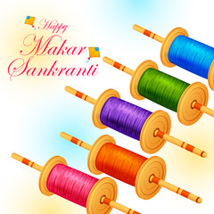 Colorful kite flying for Happy Makar Sankranti in vector