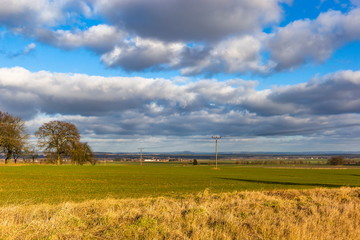 Fototapeta na wymiar View to autumn South Bohemia countryside. Rural scene.