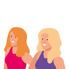 beautiful women avatar characters icons vector illustration design