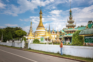 Fototapeta premium Wat Jongklang the most favourite place for tourist in Mae hong son, Thailand.