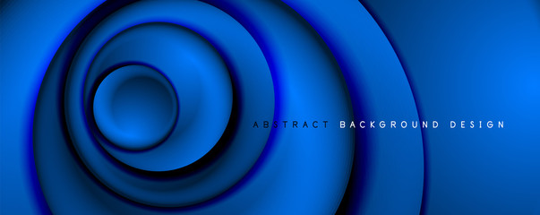 Vector 3d style abstract swirl circles, modern techno digital trendy abstract background. Vector Illustration For Wallpaper, Banner, Background, Card, Book Illustration, landing page