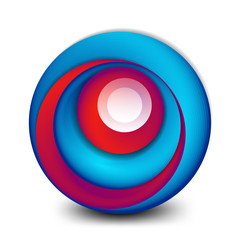 Vector swirl circle banner, 3d style abstract sphere or round shape icon or background templates. Vector Illustration For Wallpaper, Banner, Background, Card, Book Illustration, landing page