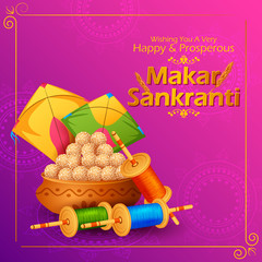 Delicious sweet and colorful kite for Indian festival, Makar Sankranti in vector