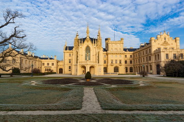 Fototapeta premium Neo Gothic castle Lednice, South Moravian region, Czech republic, Europe.