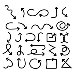 Hand drawn arrows. Black signs