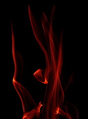 Fire flames isolated on black background, clipping path