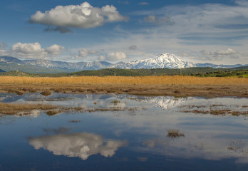 Reflections of Dirfis Mountain, Evia Island, Greece