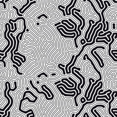 Organic background with rounded lines. Diffusion reaction seamless pattern. Linear design with bionic shapes.