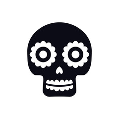 Sugar mexican skull for Dia De Los Muertos holiday party. Traditional mexican Halloween design for Day of the dead. Ornament from Mexico.