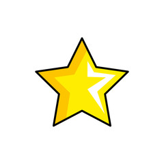 star yellow color style pop art vector illustration design